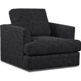 Jill Swivel Accent Chair in Onyx Black Chenille Fabric